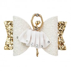 Sparkle Sugar Plum Fairy Bow - White